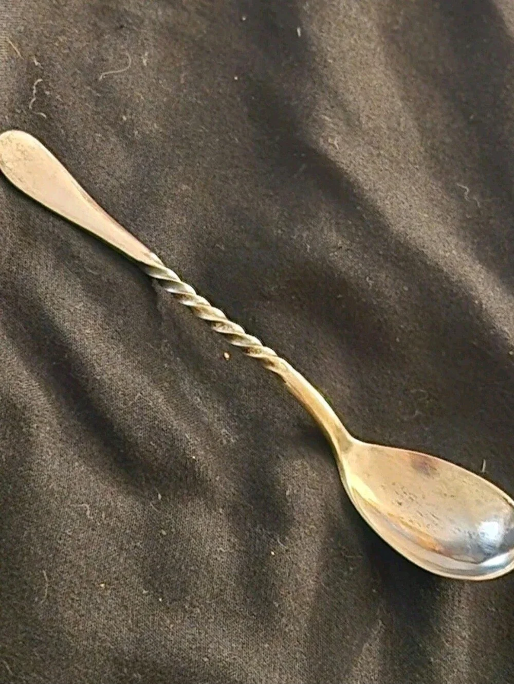 Antique 1900 Wm Rogers Windsor Twist Silverplate Bar Sugar Spoon 4.5